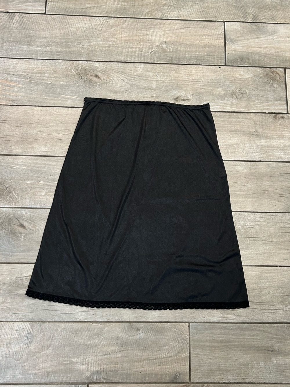 Paper Tag Black Slip Skirt
